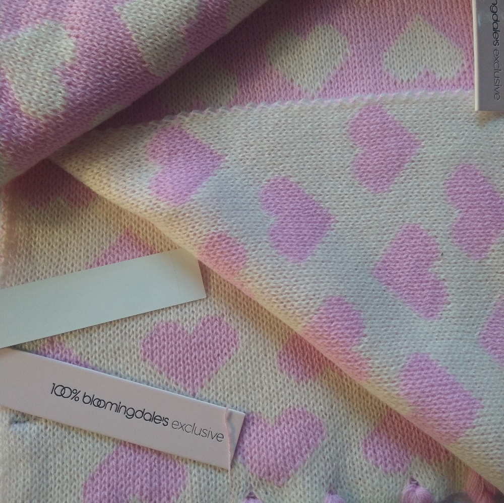Aqua Heart Jacquard Scarf & Beanie Set - 100% Exclusive BLOOMINGDALES - $140 - Picture 8 of 8